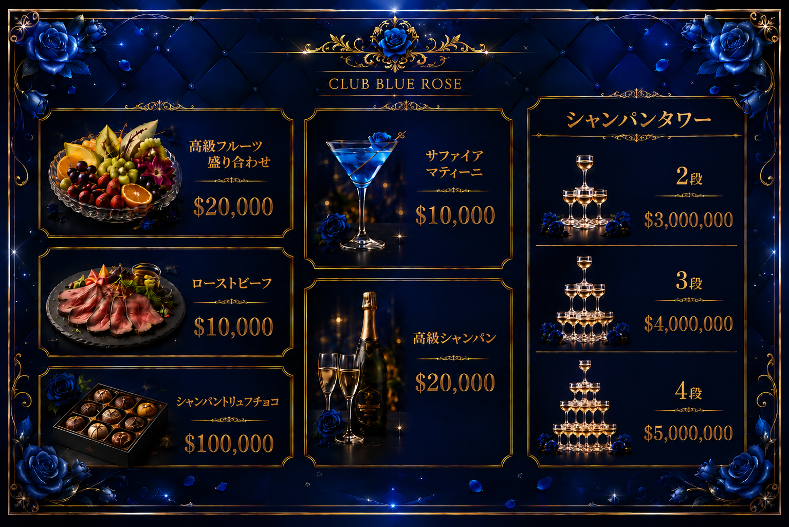 CLUB BLUE ROSE メニュー